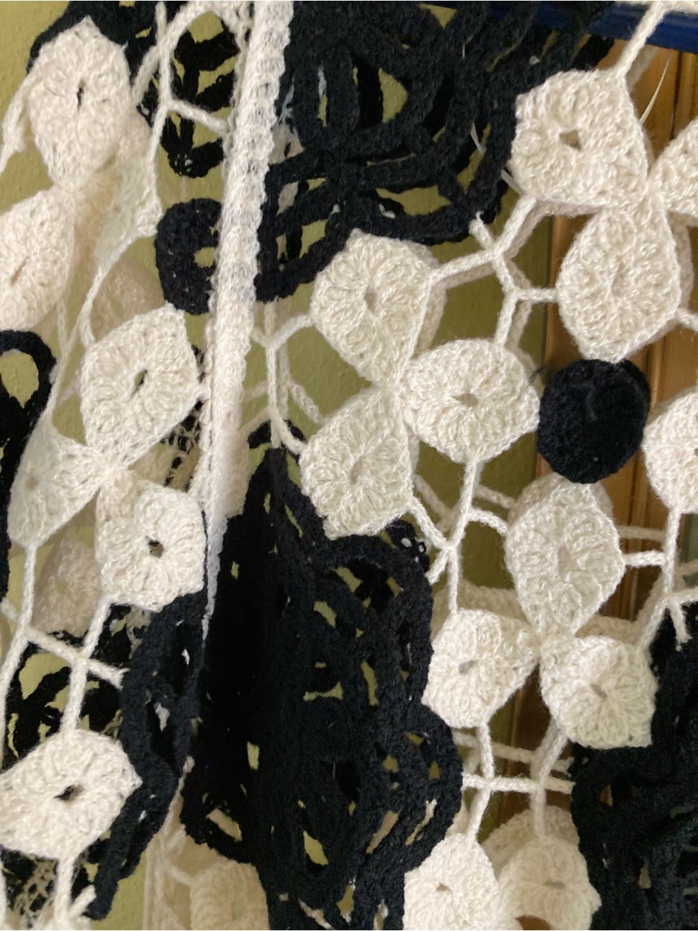 cloth & stone Black and White Crochet Lace Crewneck Sweater - Picture 6 of 10